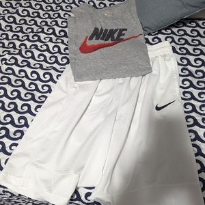 Nike shorts and shirt.